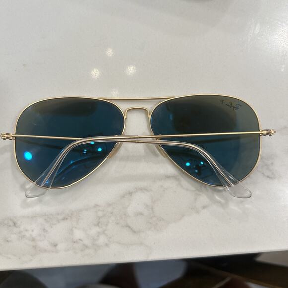 Ray-Ban Aviator Flash Sunglasses RB3025 112/4L 58-14 Blue Flash - Picture 2 of 14